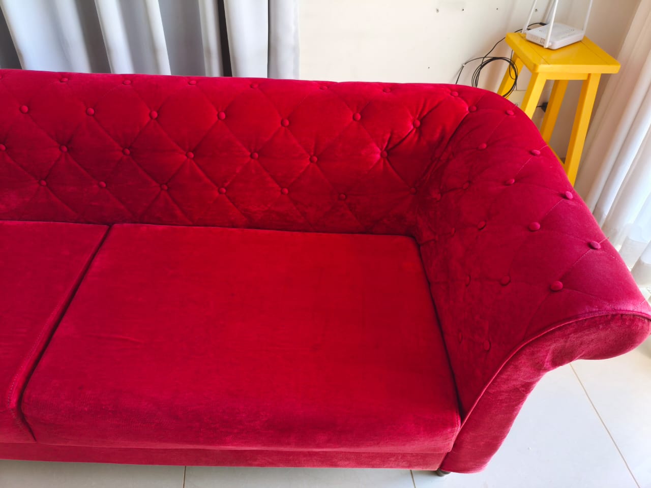 Sofá depois da limpeza