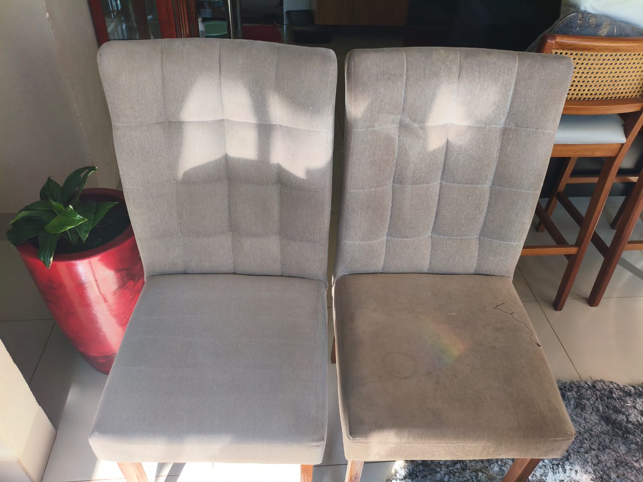 Cadeira antes da limpeza